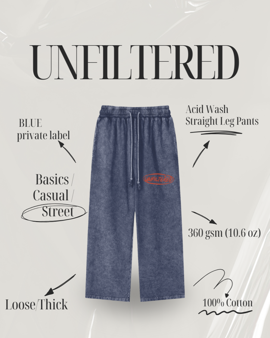 UNFILTERED PRIVATE LABEL STRAIGHT LEG SWEATS( BLUE)