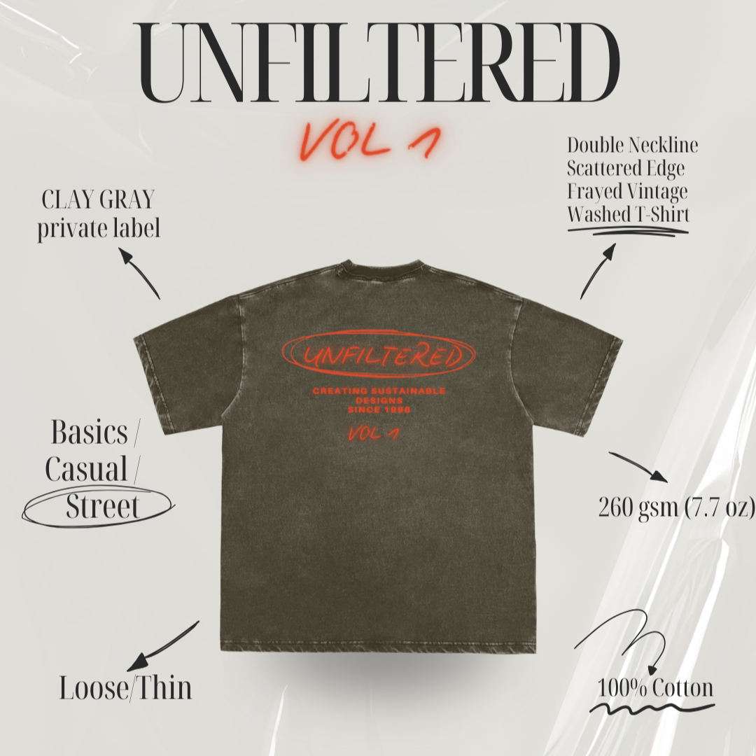 UNFILTERED PRIVATE LABEL VOL 1 T(CLAY GREY)