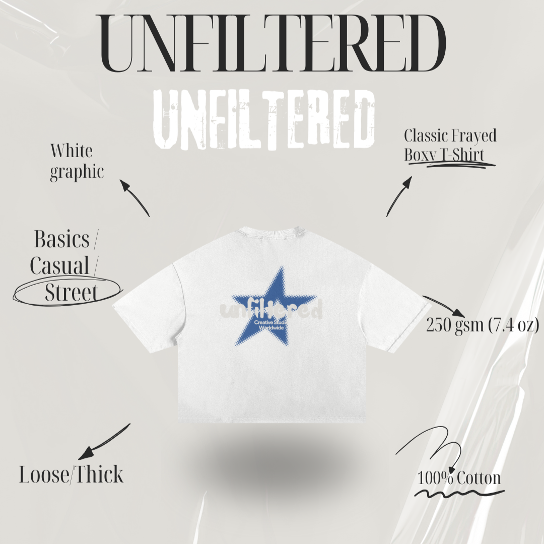 UNFILTERED CREATIVE STUDIOS STAR CROPPED T(WHITE)