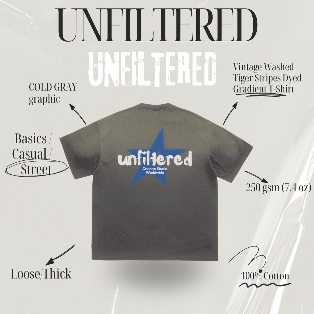 UNFILTERED CREATIVE STUDIOS STAR T(COLD GRAY)