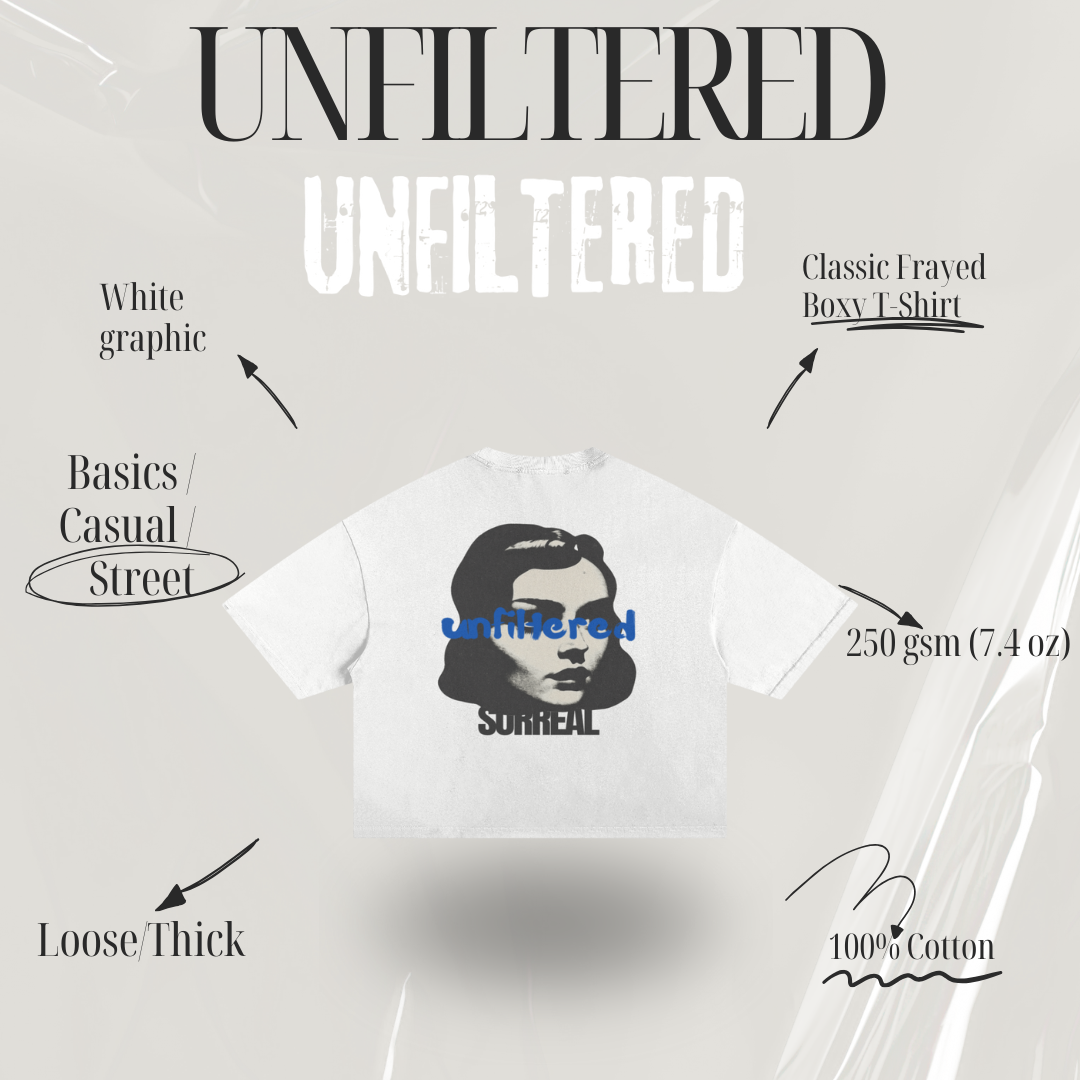 UNFILTERED BLUE LABEL CROPPED T(WHITE)