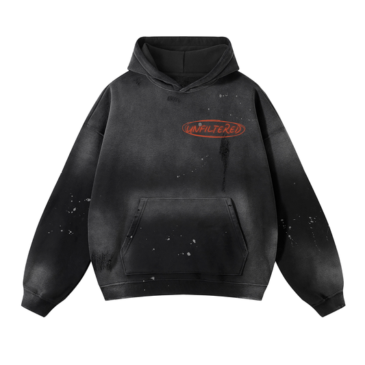 UNFILTERED PRIVATE LABEL VINTAGE PAINTER HOODIE(BLACK)