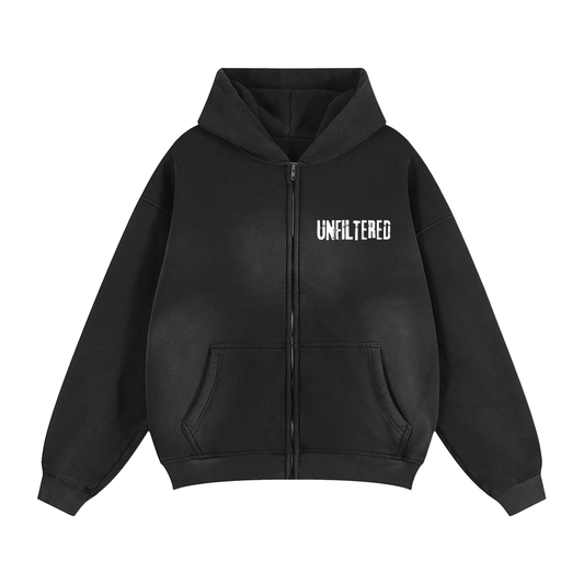 UNFILTERED TAPED ZIP UP(BLACK)